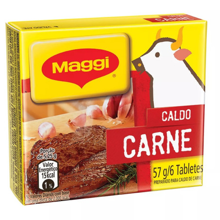 CALDO TABLETE CARNE MAGGI CAIXA 57G 6 UNIDADES