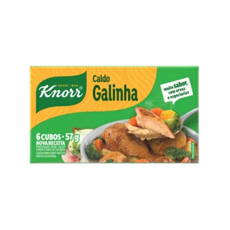 CALDO TABLETE GALINHA KNORR MAIS SABOR CAIXA 57G 6 UNIDADES