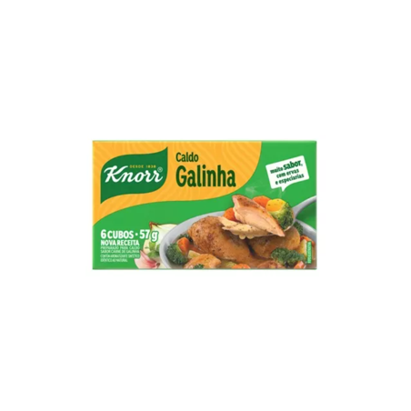CALDO TABLETE GALINHA KNORR MAIS SABOR CAIXA 57G 6 UNIDADES