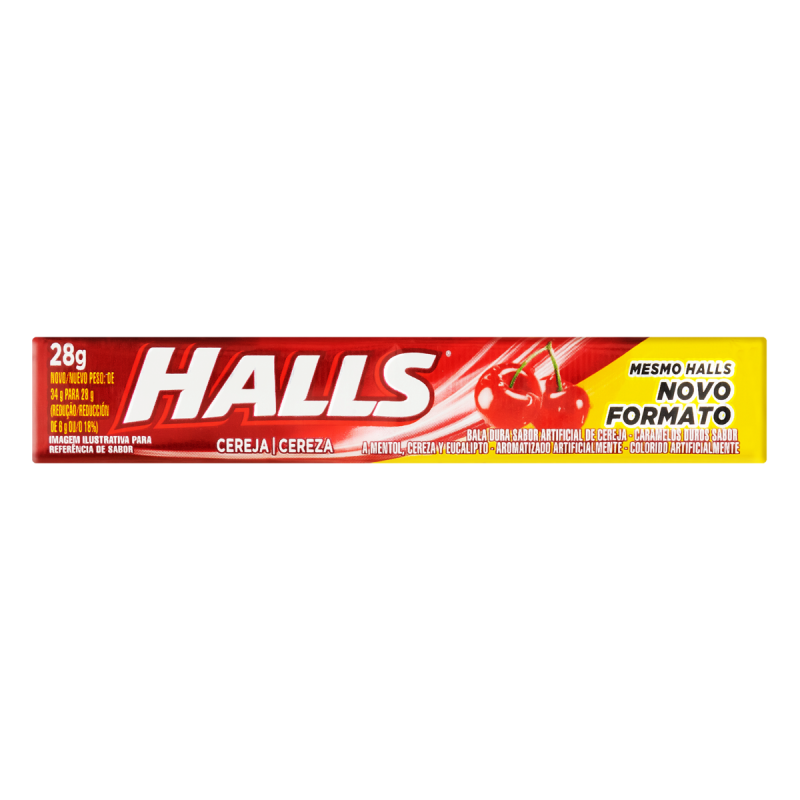 BALA CEREJA HALLS PACOTE 28G