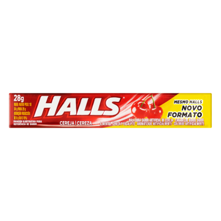 BALA CEREJA HALLS PACOTE 28G