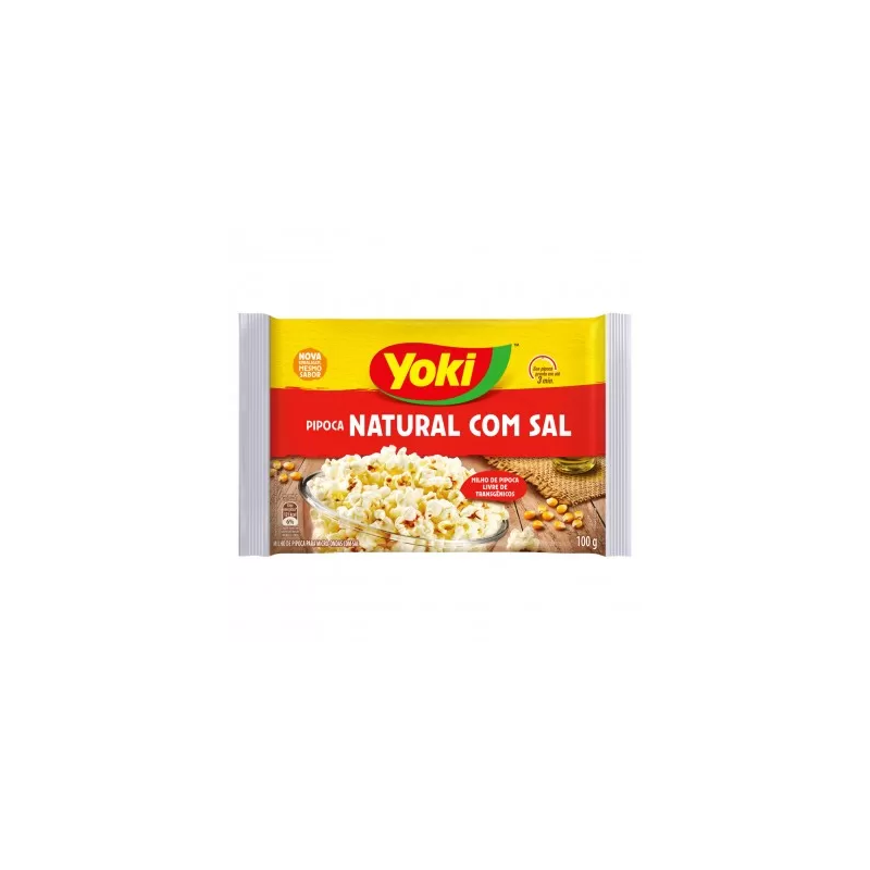 PIPOCA PARA MICRO-ONDAS NATURAL COM SAL YOKI PACOTE 100G
