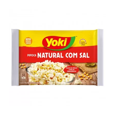PIPOCA PARA MICRO-ONDAS NATURAL COM SAL YOKI PACOTE 100G
