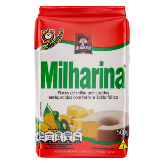 FLOCOS DE MILHO PRÉ-COZIDO QUAKER MILHARINA PACOTE 500G