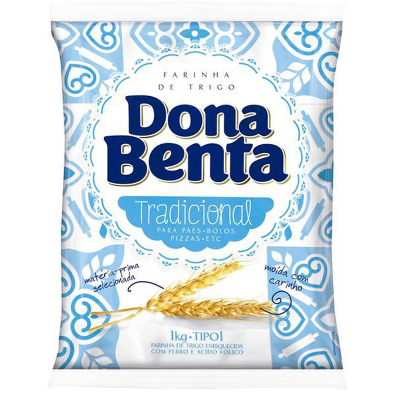 FARINHA DE TRIGO TIPO 1 TRADICIONAL DONA BENTA PACOTE 1KG