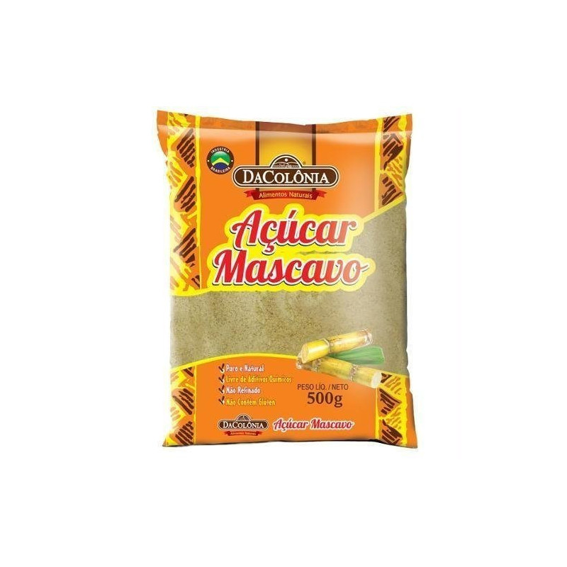 AÇÚCAR MASCAVO DACOLÔNIA PACOTE 500G