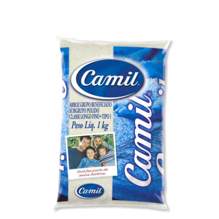 ARROZ BRANCO TIPO 1 CAMIL PACOTE 1KG