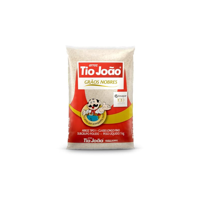 ARROZ TIO JOÃO 100% GRÃOS NOBRES TIPO 1 CLASSE LONGO FINO 1 KG