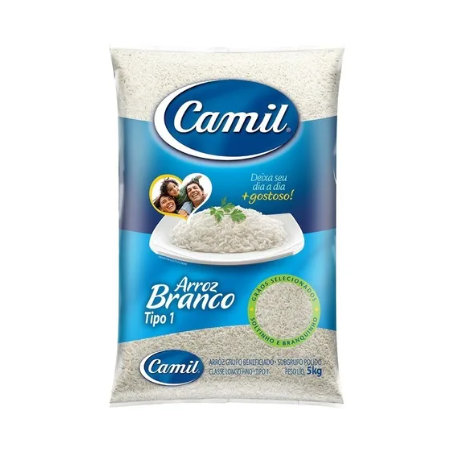 ARROZ BRANCO TIPO 1 CAMIL PACOTE 5KG