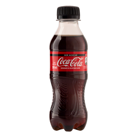REFRIGERANTE ZERO AÇÚCAR COCA-COLA GARRAFA 200ML