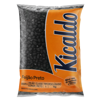 FEIJÃO PRETO TIPO 1 KICALDO PACOTE 1KG