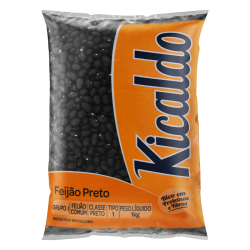 FEIJÃO PRETO TIPO 1 KICALDO PACOTE 1KG