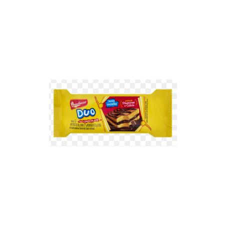 BOLO BAUNILHA RECHEIO CHOCOLATE BAUDUCCO DUO PACOTE 27G