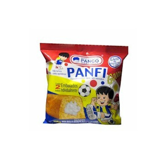 MINIBOLO BAUNILHA RECHEIO CREME DE BAUNILHA PANCO PANQUINHO PACOTE 70G 2 UNIDADES