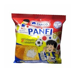 MINIBOLO BAUNILHA RECHEIO CREME DE BAUNILHA PANCO PANQUINHO PACOTE 70G 2 UNIDADES