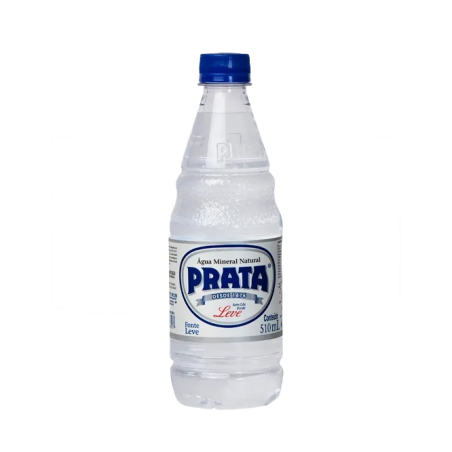 ÁGUA MINERAL NATURAL SEM GÁS PRATA GARRAFA 510ML