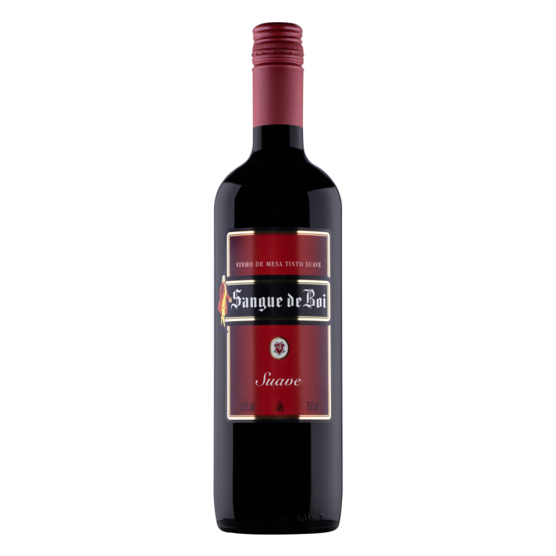 VINHO BRASILEIRO TINTO SUAVE SANGUE DE BOI SERRA GAÚCHA GARRAFA 750ML
