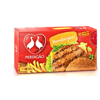 HAMBÚRGUER DE CARNE DE FRANGO E BOVINA PERDIGÃO CAIXA 672G 12 UNIDADES