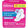 ABSORVENTE COM ABAS EXTRA SUAVE INTIMUS TRIPLA PROTEÇÃO PACOTE 32 UNIDADES