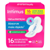 ABSORVENTE COM ABAS SECA INTIMUS TRIPLA PROTEÇÃO PACOTE LEVE 16 PAGUE 14 UNIDADES