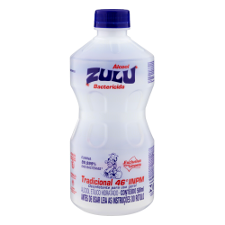 ÁLCOOL LÍQUIDO 46º INPM BACTERICIDA TRADICIONAL ZULU FRASCO 500ML
