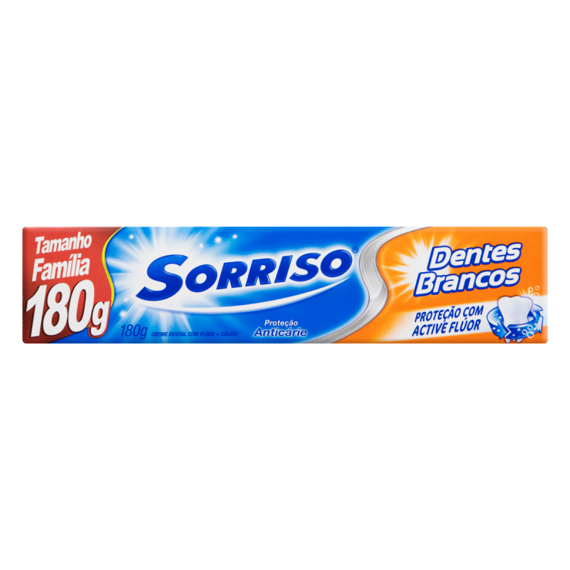 CREME DENTAL SORRISO DENTES BRANCOS CAIXA 180G TAMANHO FAMÍLIA