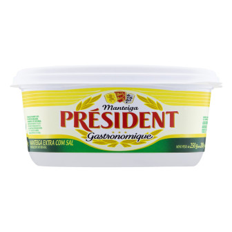 MANTEIGA EXTRA COM SAL PRÉSIDENT GASTRONOMIQUE POTE 200G