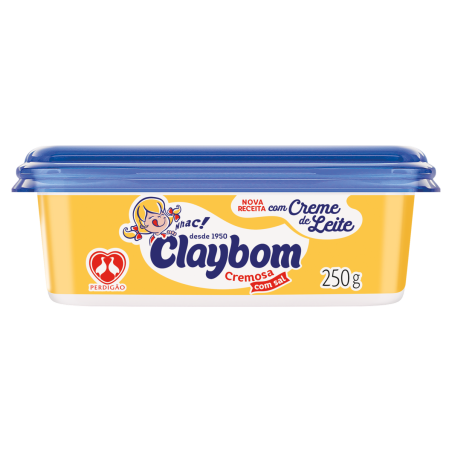 MARGARINA CREMOSA COM SAL E CREME DE LEITE CLAYBOM POTE 250G