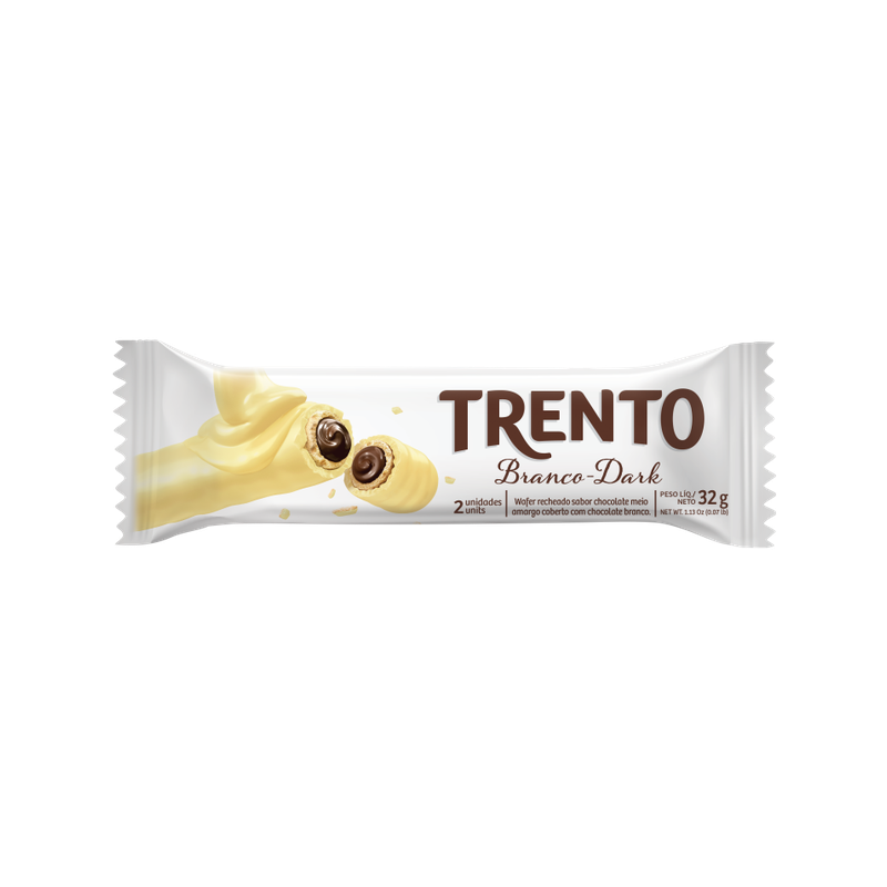 WAFER BRANCO DARK TRENTO PACOTE 29G