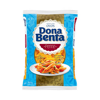 MACARRÃO DE SÊMOLA COM OVOS PENNE DONA BENTA PACOTE 500G