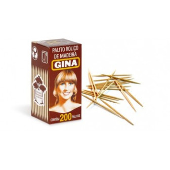 PALITO DE DENTE ROLIÇO GINA 200 UNIDADES