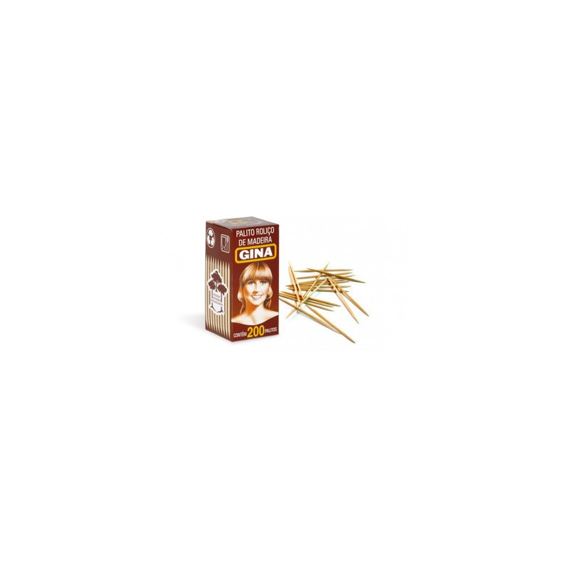 PALITO DE DENTE ROLIÇO GINA 200 UNIDADES