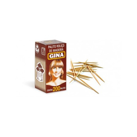 PALITO DE DENTE ROLIÇO GINA 200 UNIDADES