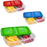 PORTA FRIOS DE PLASTICO DUPLO RETANGULAR COM TAMPA COLORS 1250ML 24X17,5X5CM