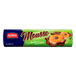BISCOITO RECHEIO LIMÃO COM CHOCOLATE ADRIA MOUSSE PACOTE 130G