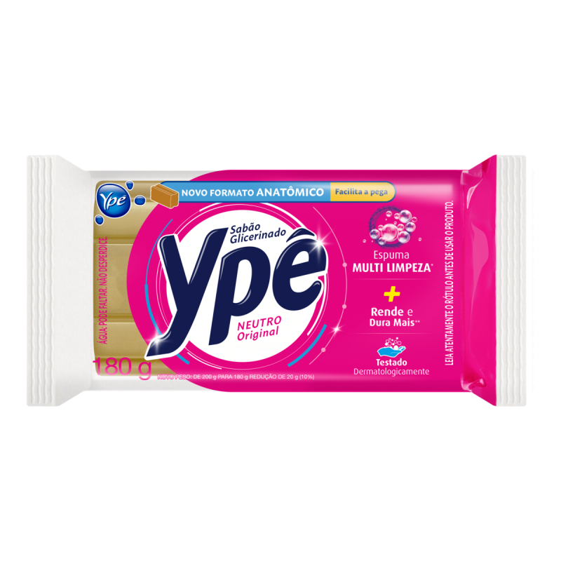 SABÃO BARRA GLICERINADO NEUTRO ORIGINAL YPÊ FLOW PACK 160G