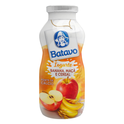 IOGURTE PARCIALMENTE DESNATADO BANANA, MAÇÃ E CEREAL BATAVO FRASCO 170G