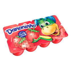 PETIT SUISSE MORANGO DANONINHO BANDEJA 320G 8 UNIDADES