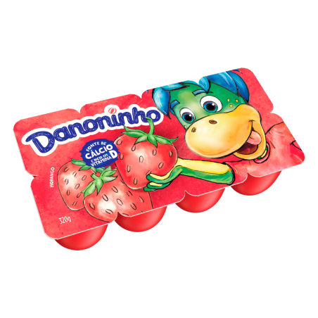 PETIT SUISSE MORANGO DANONINHO BANDEJA 320G 8 UNIDADES