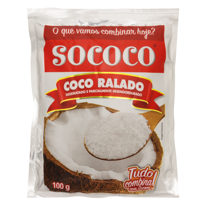 COCO RALADO DESIDRATADO SOCOCO PACOTE 100G