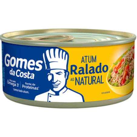 ATUM RALADO AO NATURAL COM CALDO VEGETAL GOMES DA COSTA LATA 130G