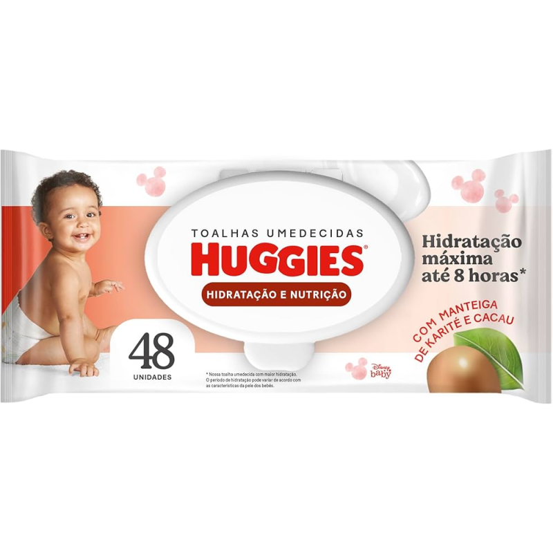 TOALHA UMEDECIDA INFANTIL DISNEY BABY HUGGIES SUPREME CARE PACOTE 48 UNIDADES
