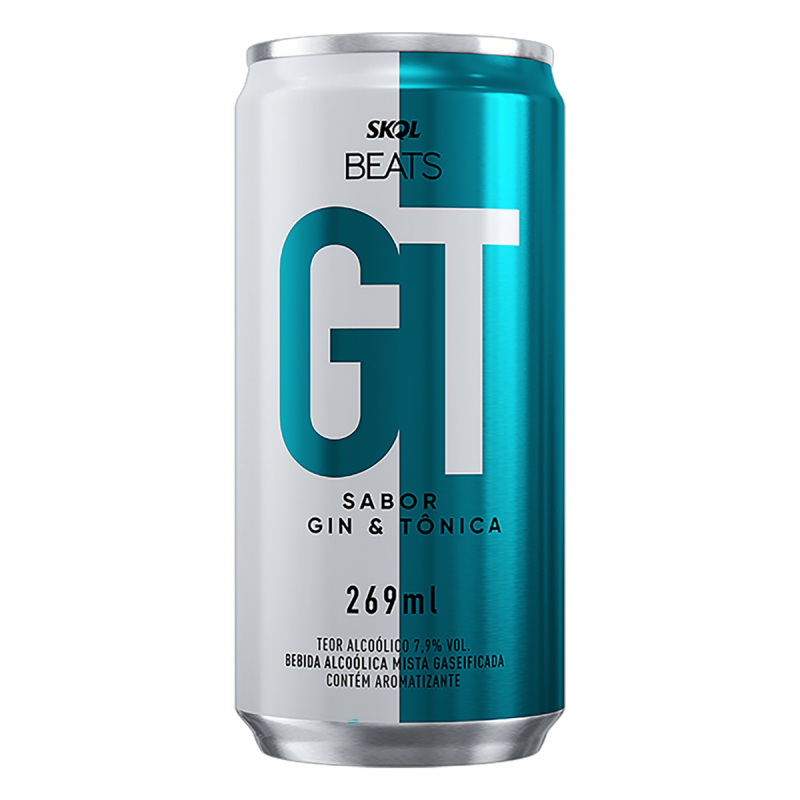 BEBIDA MISTA ALCOÓLICA GASEIFICADA GIN & TÔNICA SKOL BEATS GT LATA 269ML