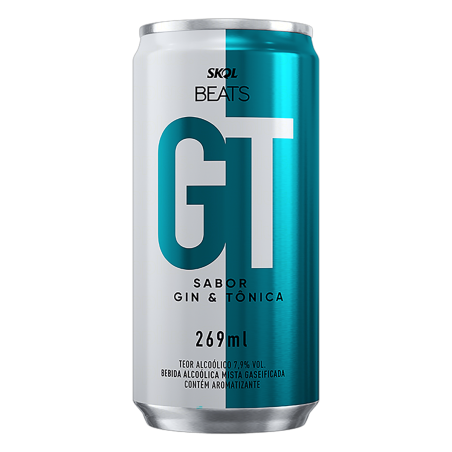 BEBIDA MISTA ALCOÓLICA GASEIFICADA GIN & TÔNICA SKOL BEATS GT LATA 269ML