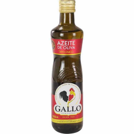 AZEITE DE OLIVA TIPO ÚNICO SUAVE PORTUGUÊS GALLO VIDRO 500ML