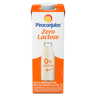 LEITE UHT SEMIDESNATADO ZERO LACTOSE PIRACANJUBA CAIXA COM TAMPA 1L
