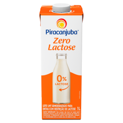LEITE UHT SEMIDESNATADO ZERO LACTOSE PIRACANJUBA CAIXA COM TAMPA 1L