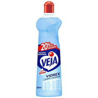 LIMPA-VIDRO TRADICIONAL VEJA VIDREX SQUEEZE 500ML GRÁTIS 20% DE DESCONTO