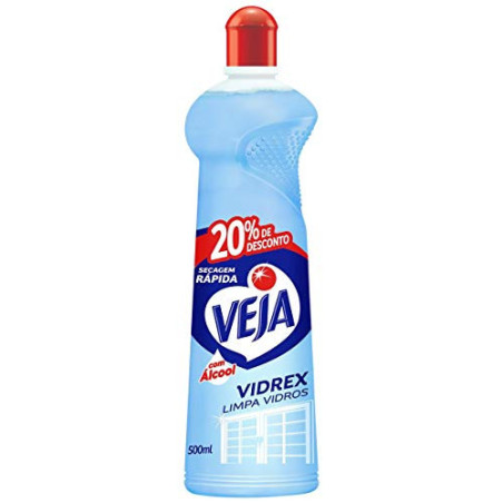 LIMPA-VIDRO TRADICIONAL VEJA VIDREX SQUEEZE 500ML GRÁTIS 20% DE DESCONTO