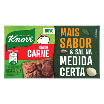 CALDO TABLETE CARNE KNORR MAIS SABOR CAIXA 57G 6 UNIDADES